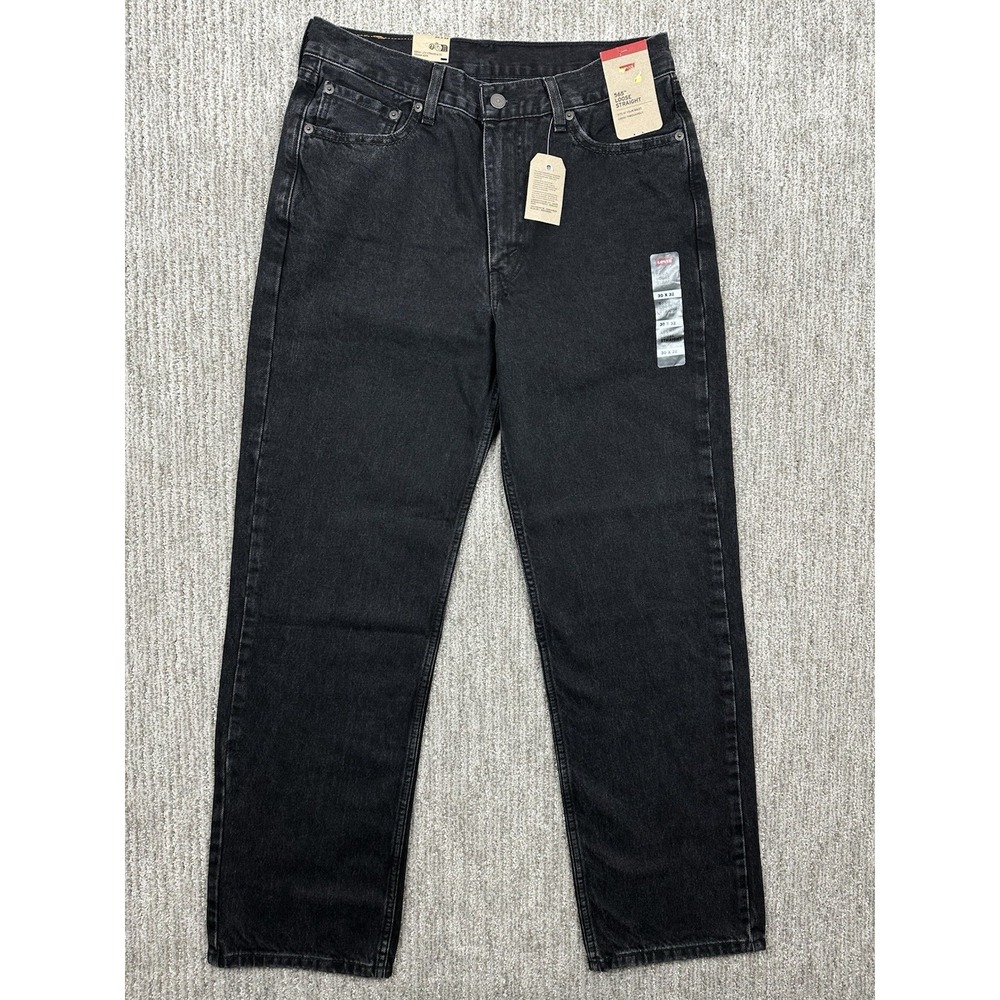 Levi's 565 Loose Straight Jeans Men 30x32 Black Baggy 100% Cotton Denim NWT